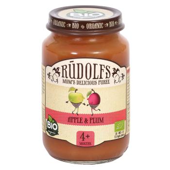 RUDOLFS Bio príkrm jablko a slivky 4m + 190 g