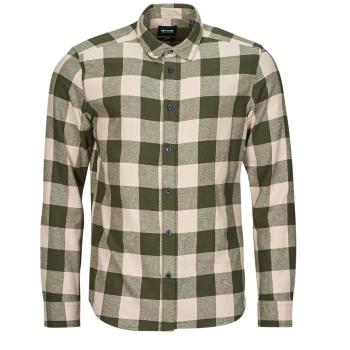 Only & Sons   ONSGUDMUND LIFE LS CHECKED SHIRT  Košele s dlhým rukávom Kaki