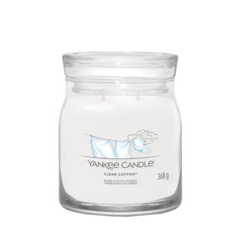 YANKEE CANDLE Signature Vonná sviečka stredná 2 knôty Clean Cotton 368 g