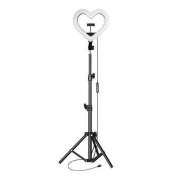 MG Heart Ring kruhové LED svetlo 12'' + statív 2.1 m, čierny (JM33-13)