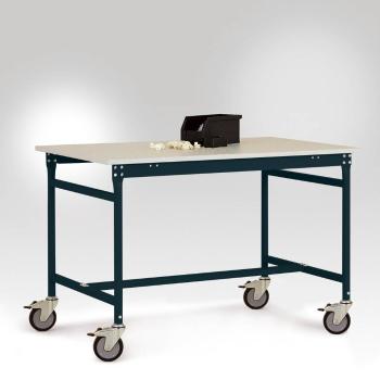 Manuflex LB4066.7016 ESD príručný stolík BASIS pojazdný s plastovou stolovou doskou v antracitovej farbe RAL 7016, š xhx