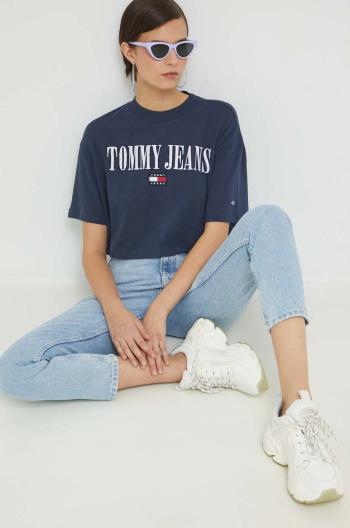 Bavlnené tričko Tommy Jeans tmavomodrá farba