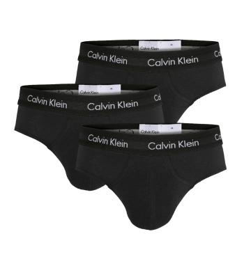 CALVIN KLEIN - 3PACK Cotton stretch čierne slipy s čiernym pásom-M (81-86 cm)