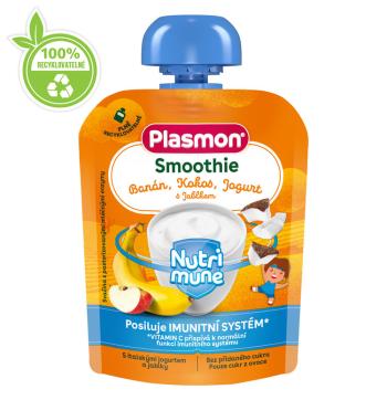 PLASMON Kapsička Smoothie NUTRI-MUNE bezlepková ovocie-jogurt banán a jablko s kokosom 85g, 6m+