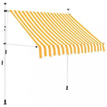 Ručne zaťahovacia markíza 200x120 cm Dekorhome Biela / oranžová