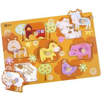 Teddies Puzzle dosková obrysová farma (6927049004179)