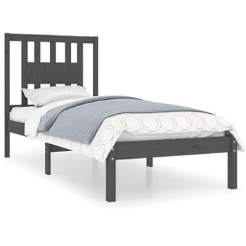 Rám postele sivý masívna borovica 90 × 200 cm, 3104050