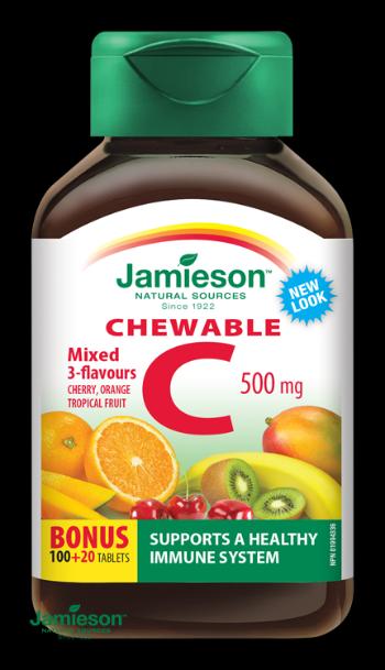 Jamieson Vitamín C 500 mg mix príchutí 120 tabliet