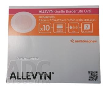 ALLEVYN Gentle Border Lite Oval Krytie na rany adhezívne hydrocelulárne penové krytie so silikónovým gélom, oválne, 8,6 x 7,7 cm, 1x10 ks