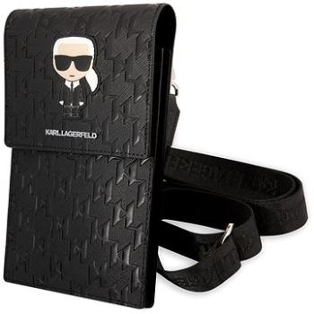 Karl Lagerfeld Monogram Ikonik Wallet Phone Bag Black (KLWBSAMIPK)