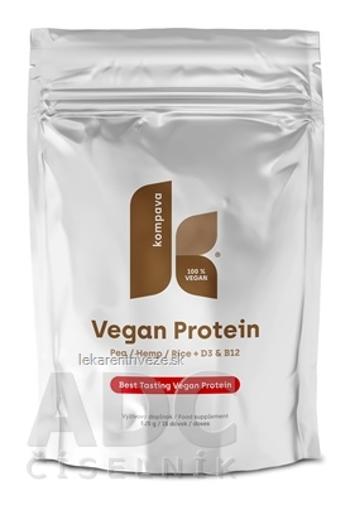 kompava VEGAN PROTEIN prášok, 100% rastlinný proteín, čokoláda a višňa, 1x525 g