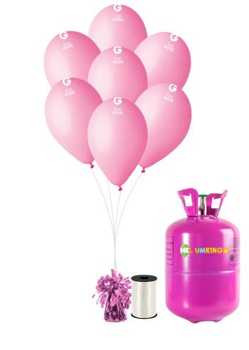 HeliumKing Hélium párty set s ružovými balónikmi 50 ks