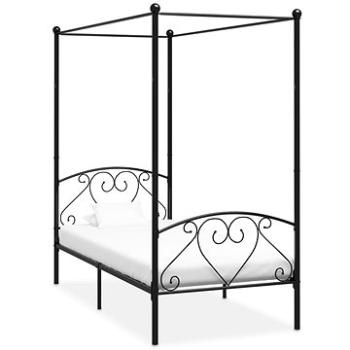 Rám postele s baldachýnom čierny kovový 90 × 200 cm (284433)