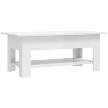 SHUMEE Konferenčný stolík biely vysoký lesk 102 × 55 × 42 cm drevotrieska, 810259