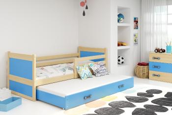BMS Detská posteľ s prístelkou RICO 2 | borovica 90 x 200 cm Farba: Modrá