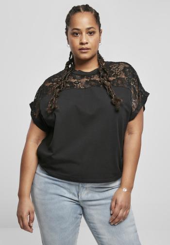 Urban Classics Ladies Short Oversized Lace Tee black - 3XL