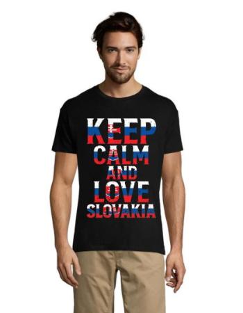 Keep calm and love Slovenia pánske tričko biele XL