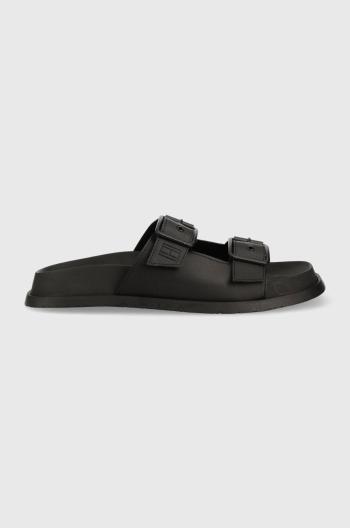 Šľapky Tommy Jeans SANDAL pánske, čierna farba, EM0EM01148