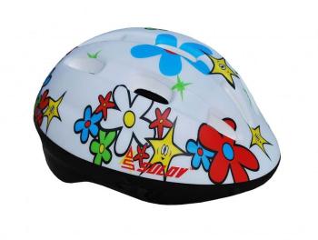 Dětská cyklo helma SULOV® JUNIOR, bílá s květy Helma velikost: S