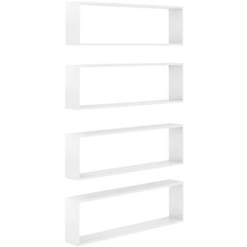Shumee - Nástenné kockové, 4 ks, biele, 100 × 15 × 30 cm, drevotrieska, 807098