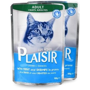 Plaisir Cat kapsička pstruh + krevety 22× 100 g (8595657301010)