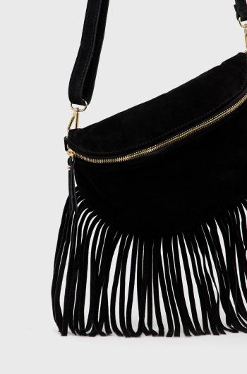 Semišová kabelka Answear čierna farba