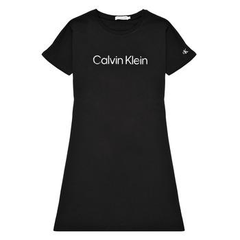 Calvin Klein Jeans  Krátke šaty INSTITUTIONAL SILVER LOGO T-SHIRT DRESS  Čierna