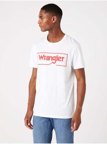Biele pánske tričko s potlačou Wrangler