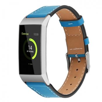 Fitbit Charge 3 / 4 Leather Italy (Small) remienok, Blue (SFI006C05)