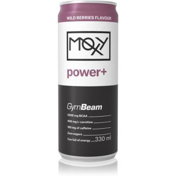 GymBeam Moxy Power+ hotový nápoj s aminokyselinami bez pridaného cukru príchuť Wild Berries 330 ml