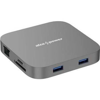 AlzaPower Metal USB-C Dock Cube 8 in 1 vesmírno-sivá (APW-HCAC8PDY)