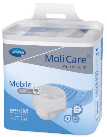 MoliCare Premium Mobile 6 kvapiek M modré plienkové nohavičky naťahovacie 14 ks