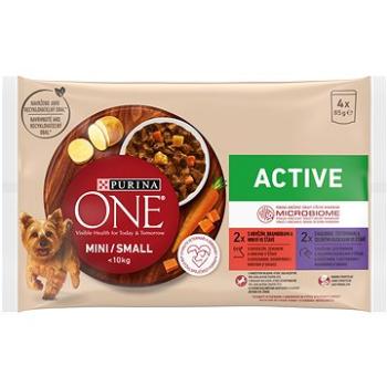 Purina One mini dog active multipack hovädzie a kačka v šťave 4× 85 g (8445290299260)