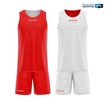 KIT DOUBLE IN MESH ROSSO/BIANCO Tg. M