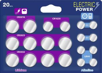 Electric Power sada knoflíkových batérií 2x LR43, LR54, CR1620, CR2016 a 4x LR44, CR2025, CR2032