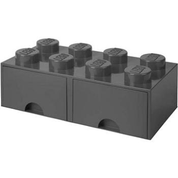 LEGO úložný box 8 so zásuvkami – tmavo sivý (5711938034306)