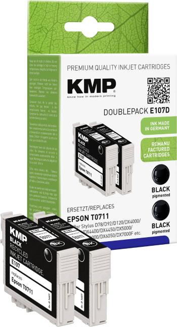KMP Ink náhradný Epson T0711 kompatibilná Dual čierna E107D 1607,4021