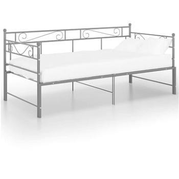 Shumee Rám vysúvacej postele/pohovky sivý kovový 90 × 200 cm, 324772