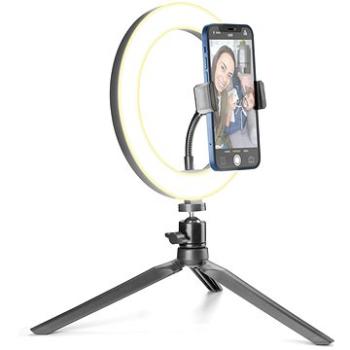 Cellularline Selfie Ring s LED osvetlením pre selfie fotky a videá čierna (SELFIERINGK)