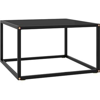 SHUMEE Konferenčný stolík čierny s čiernym sklom 60 × 60 × 35 cm, 322872