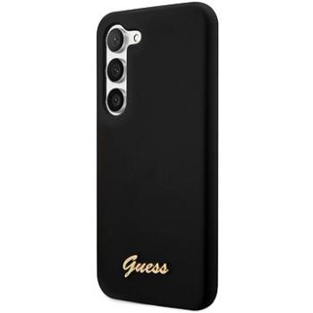 Guess Liquid Silicone Metal Logo Zadný Kryt na Samsung Galaxy S23 Black (GUHCS23SSLSMK)