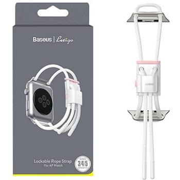 Baseus Lockable Rope Strap pre Apple Watch 42/44/45/Ultra 49mm White & Pink (LBAPWA4-B24)