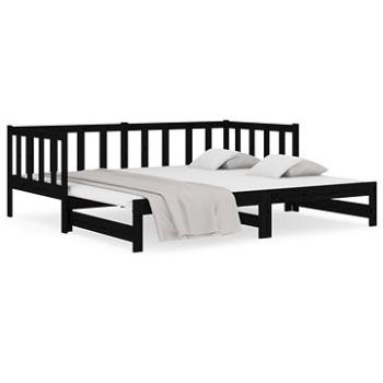 Výsuvná posteľ čierna 2× (80 × 200) cm masívna borovica, 814708
