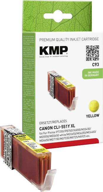 KMP Ink náhradný Canon CLI-551Y, CLI-551Y XL kompatibilná  žltá C93 1519,0009