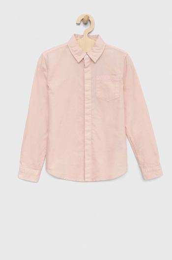 Detská bavlnená košeľa Guess ružová farba