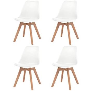 Jedálenské stoličky 4 ks biele umelá koža (244784)