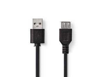 Kábel USB 2.0 A konektor/USB 2.0 A zdierka 2m NEDIS CCGT60010BK20