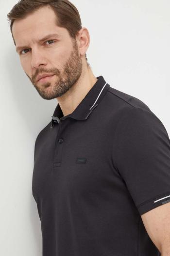 Bavlnené polo tričko Calvin Klein čierna farba, jednofarebné, K10K112477