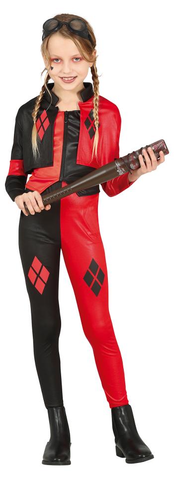 Guirca Dievčenský kostým - Harley Quinn červeno/čierny Veľkosť - deti: XL