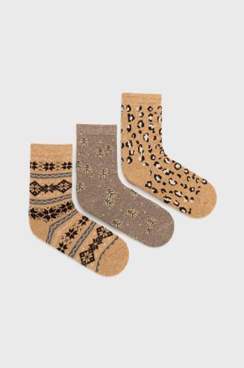 Ponožky Answear Lab (3-pak) dámske, béžová farba